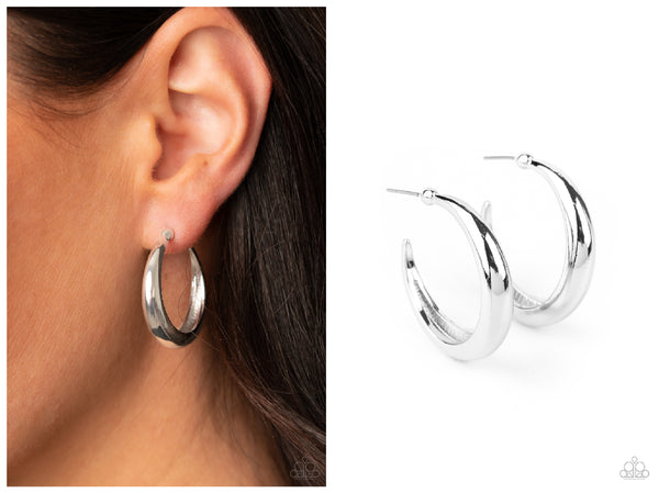 Lay It On Thick - Silver Hoop Earring