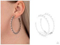 Radiant Ridges - Silver Hoop Earring