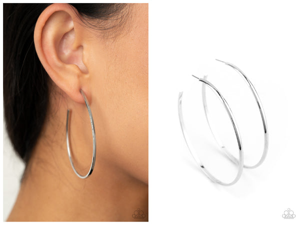 Basic Bombshell - Silver Hoop Earring