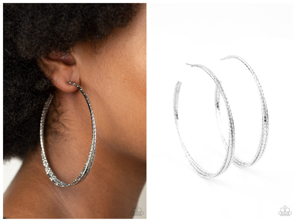 Watch and Learn - Silver Hoop Earring