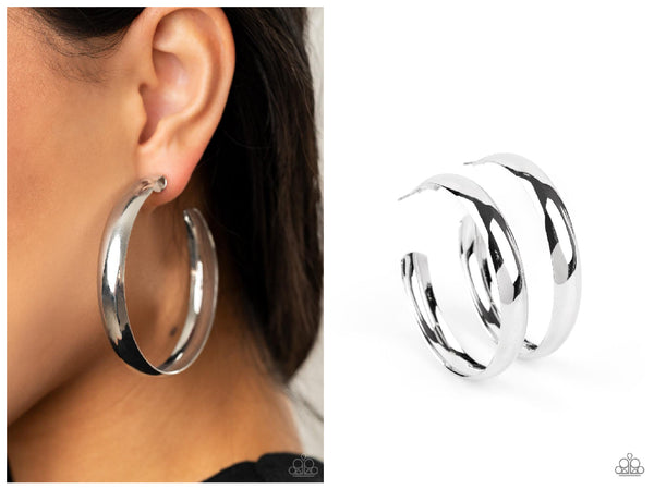 BEVEL In It - Silver Hoop Earring