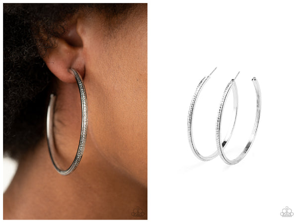 Sultry Shimmer - Silver Hoop Earring