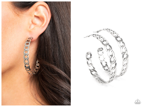 Climate CHAINge - Silver Hoop Earring