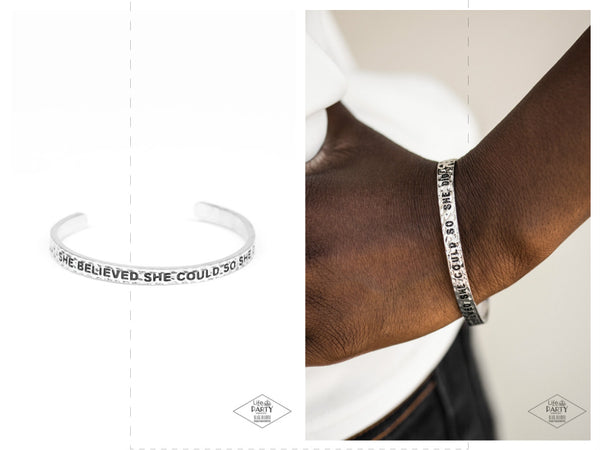 She Believed She Could - Silver Bracelet