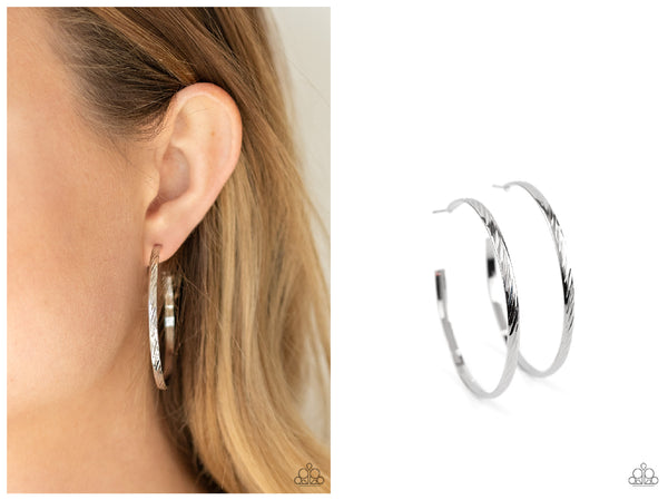 Reporting for Duty - Silver Hoop Earring