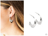 Modern Meltdown - Silver Hoop Earring