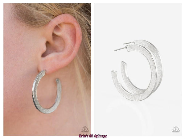 HAUTE Glam - Silver Hoop Earring