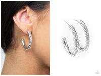 Trail Of Twinkle - White Hoop Earring