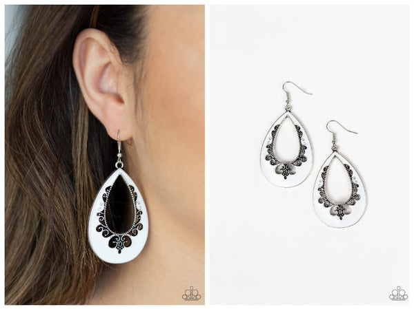 Compliments To The CHIC - White Earring