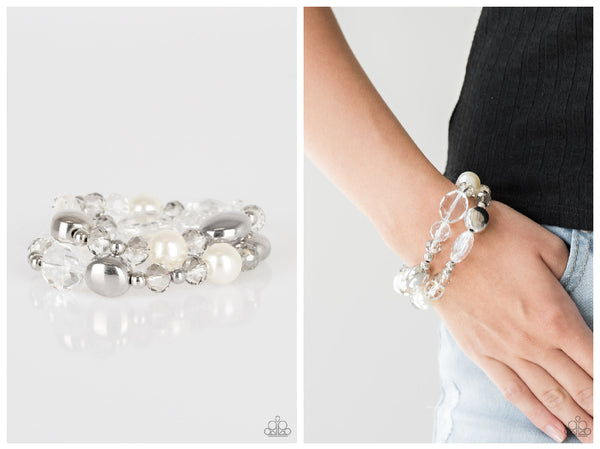 Downtown Dazzle - White Bracelet