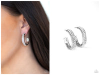 Cash Flow - White Hoop Earring