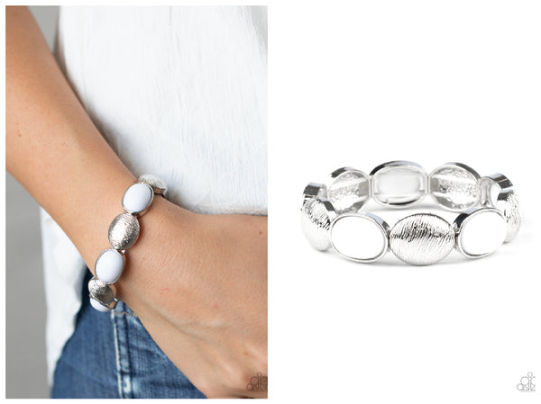 Decadently Dewy - White Bracelet