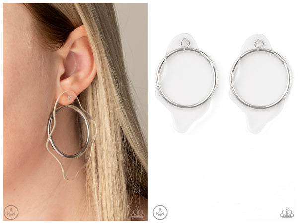 Clear The Way! - White Post Earring