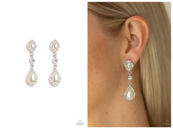 All-Glowing - White Post Earring