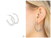 Prime Time Princess - White Hoop Earring