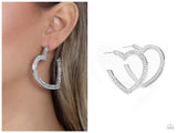 AMORE to Love - White Hoop Earring