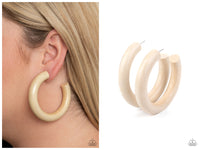 I WOOD Walk 500 Miles - White Hoop Earring