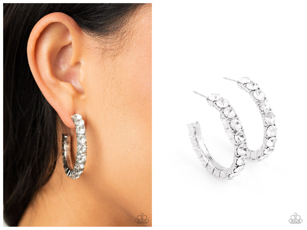 CLASSY is in Session - White Hoop Earring