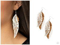 WINGING Off The Hook - White Earring