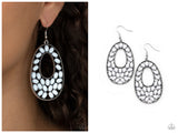 Beaded Shores - White Earring