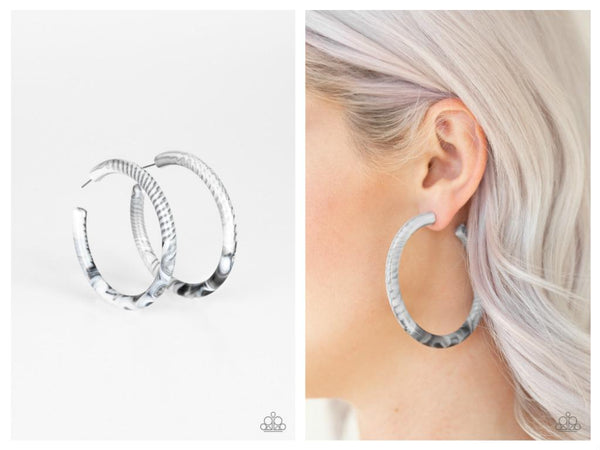 Miami Minimalist - White Hoop Earring