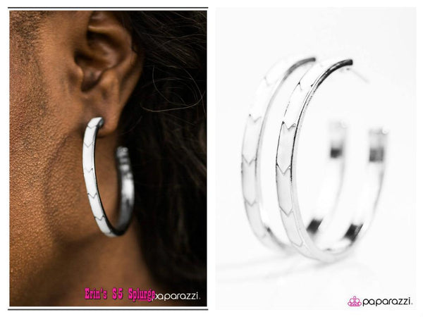 Need For Speed - White Hoop Earring