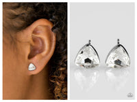 Precision Shine - White Post Earring