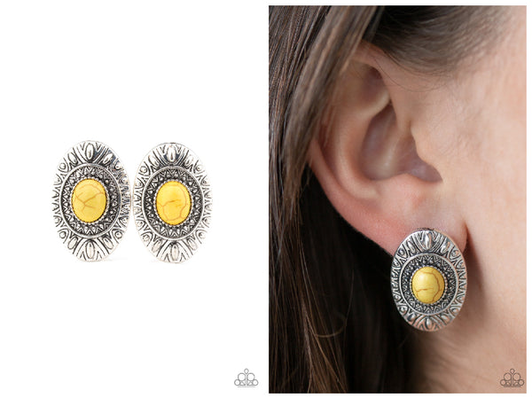 Stone Tiki - Yellow Post Earring