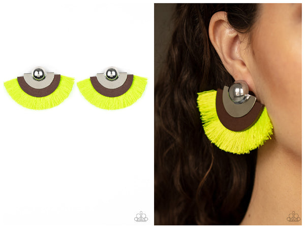 Fan The FLAMBOYANCE - Yellow Post Earring