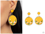 Embroidered Gardens - Yellow Post Earring