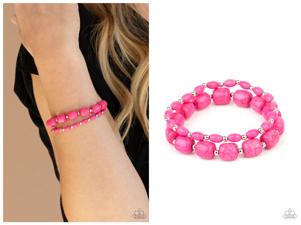 Colorfully Country - Pink Bracelet