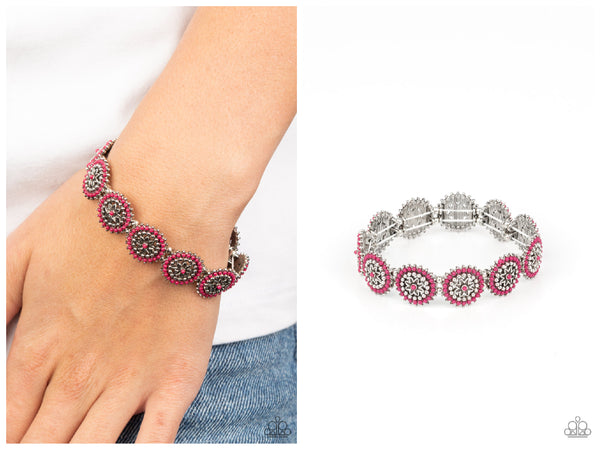 Bohemian Flowerbed - Pink Bracelet