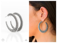 Talk About Texture - Silver Hoop Earring