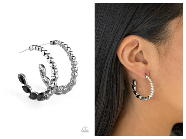 Prime Time Princess - Black Hoop Earring