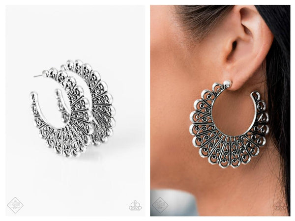 Funky Flirt - Silver Hoop Earring