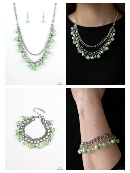 Pale Green Beaded Matching Set