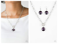 Silver and Amethyst Purple Matching Set