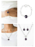 Silver and Amethyst Purple Matching Set