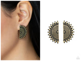 Fiercely Fanned Out - Brass Post Earring