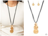 Circulating Shimmer - Black Necklace