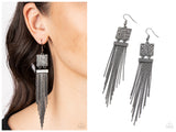 Dramatically Deco - Black Earring