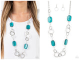 Stained Glass Glamour - Blue Necklace