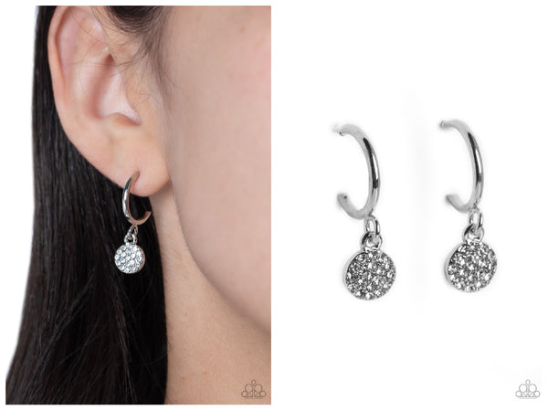 Bodacious Ballroom - White Hoop Earring