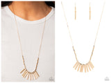 Rustic Hot Rod - Gold Necklace
