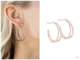 Rustic Curves - Rose Gold Hoop Earring