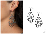 Geo Grid - Black Earring