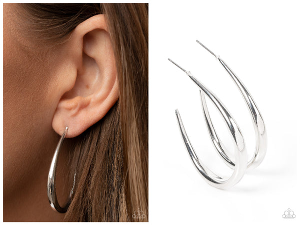 CURVE Your Appetite - Silver Hoop Earring