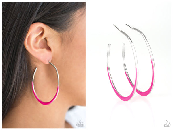 So Seren-DIP-itous - Pink Hoop Earrings