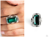 Radiant Rhinestones - Green Ring
