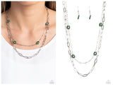 Bold Buds - Green Necklace